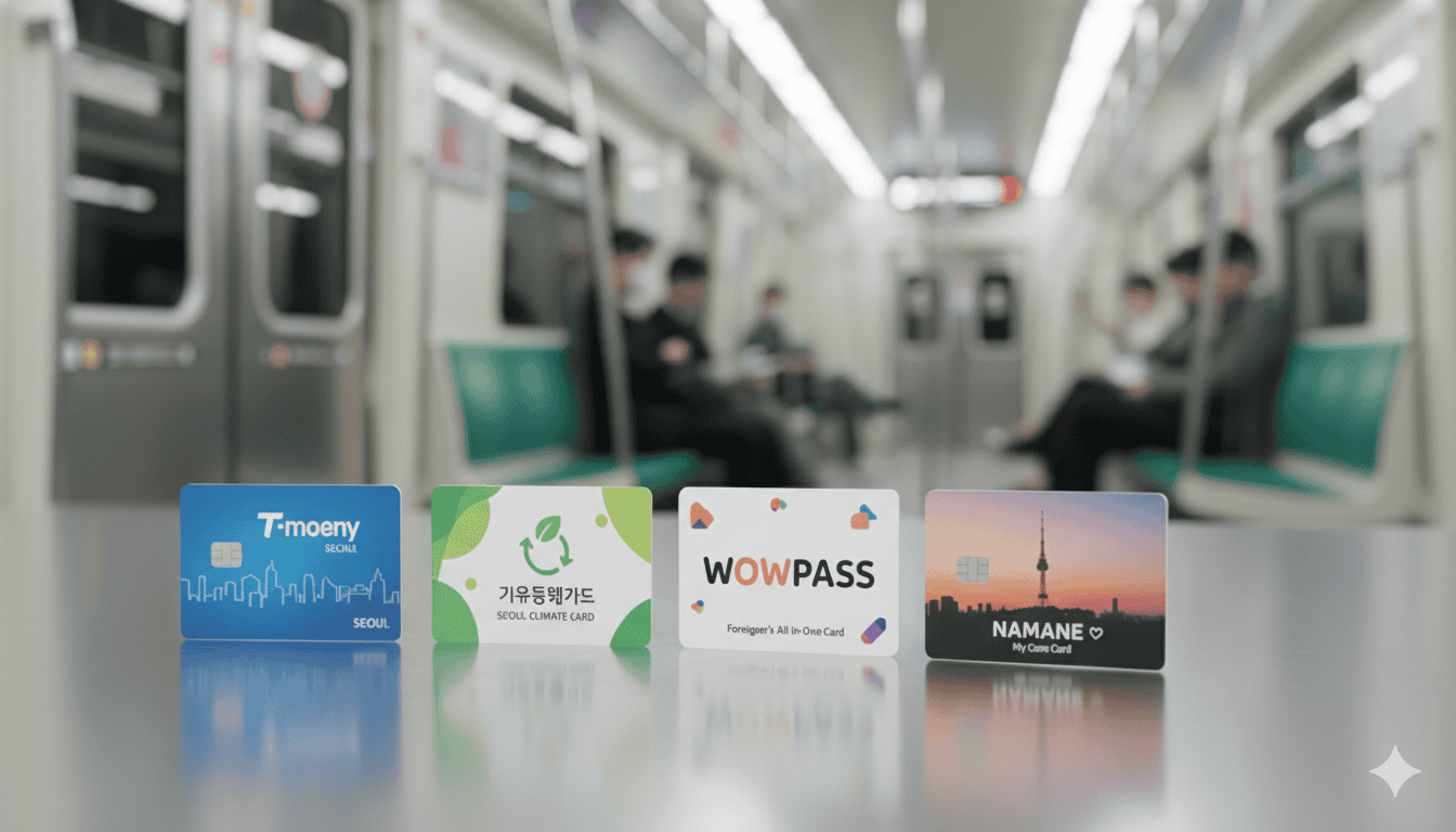 Seoul transport cards comparison - T-money, Climate Card, WOWPASS, NAMANE